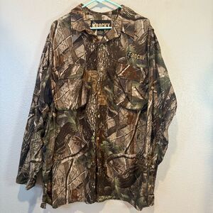 Rocky Brown Camouflage Outdoor Button Front Shirt 2Xl